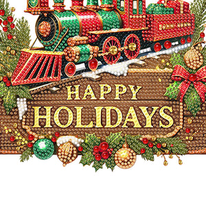 Christmas Acrylic Single-Side Diamond Painting Hanging Pendant Decor (Train)