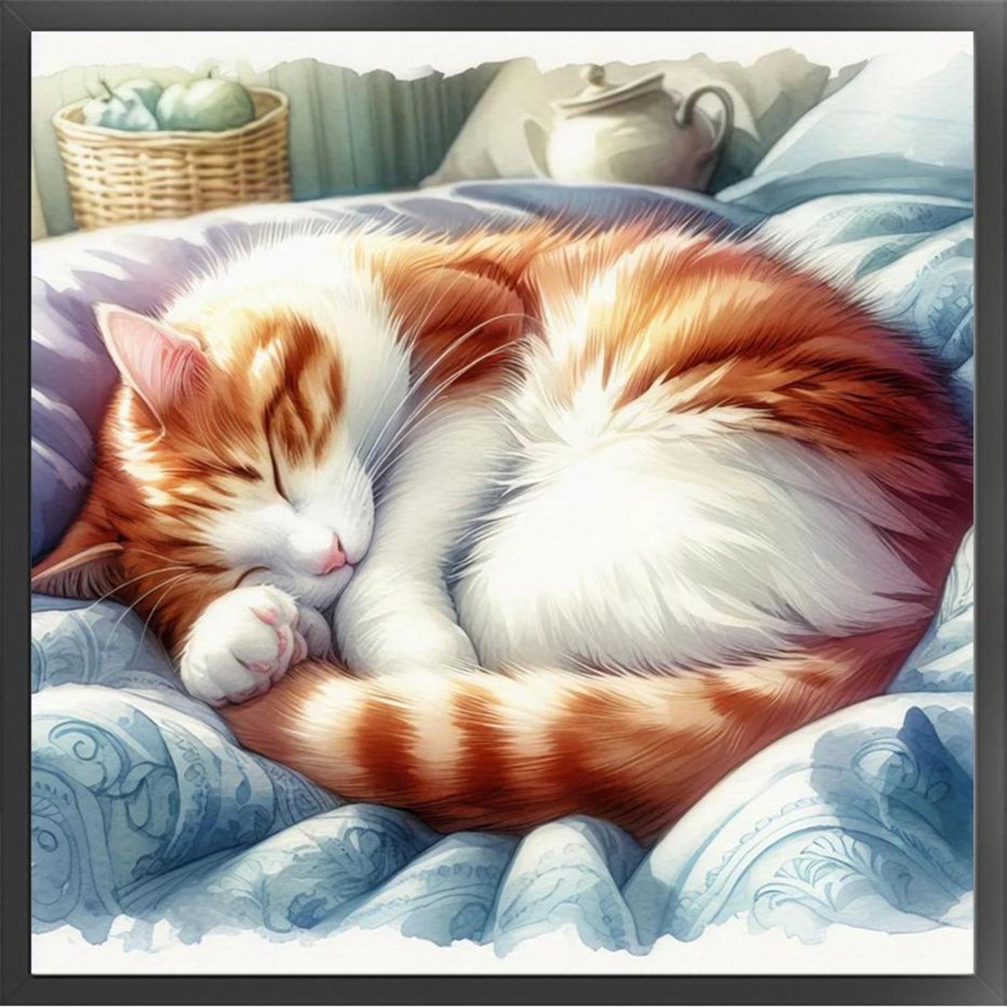 Sleeping Cat - Full 11CT Counted Cross Stitch 40x40CM - Yishu