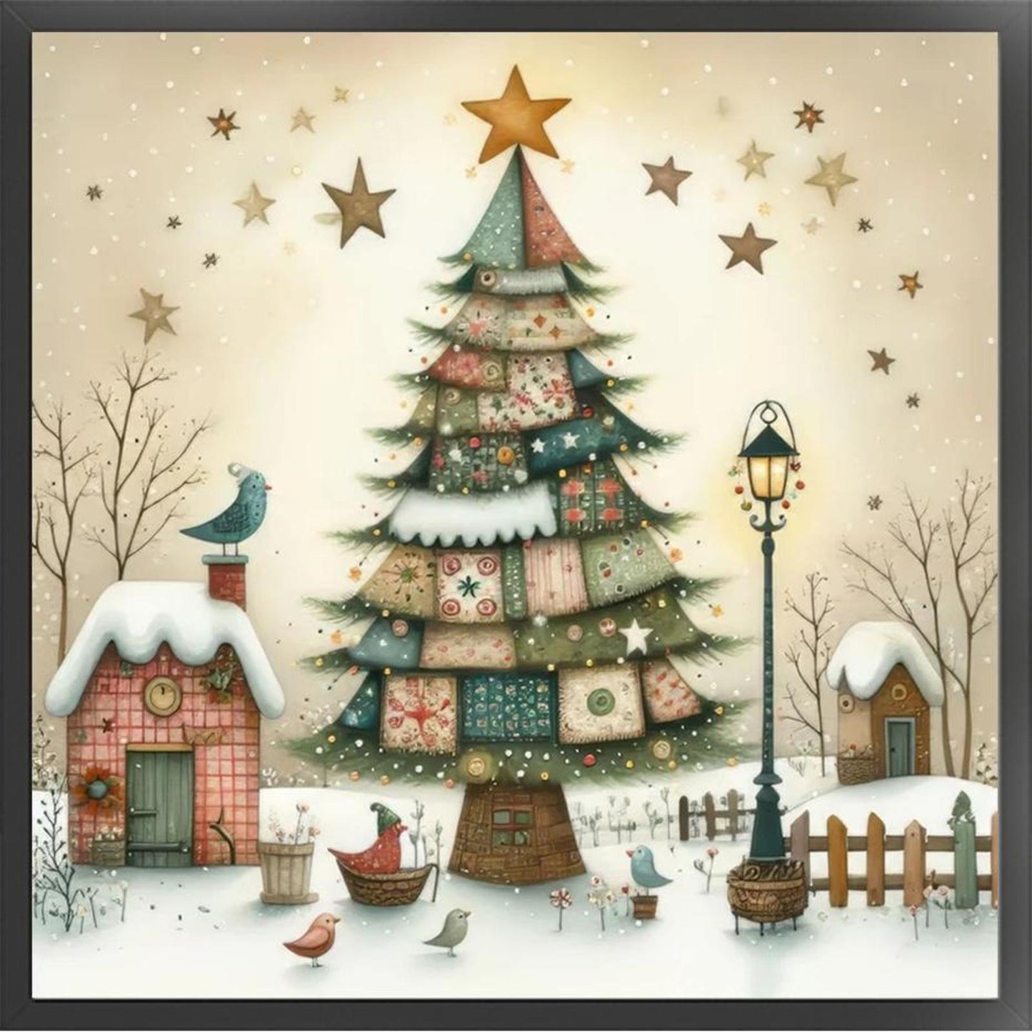 Stitched Christmas Tree - Full 11CT Counted Cross Stitch 50x50CM - Yishu
