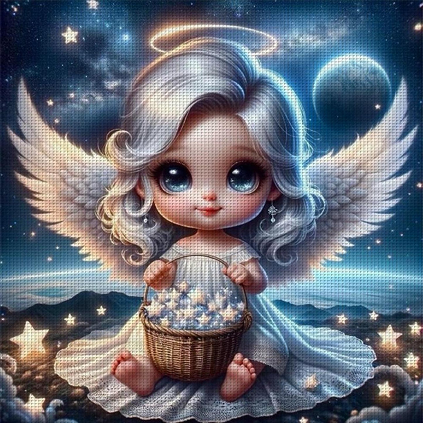 Angel Girl - Full 11CT Stamped Cross Stitch 45x45CM - Yishu