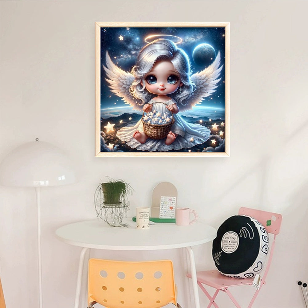 Angel Girl - Full 11CT Stamped Cross Stitch 45x45CM - Yishu