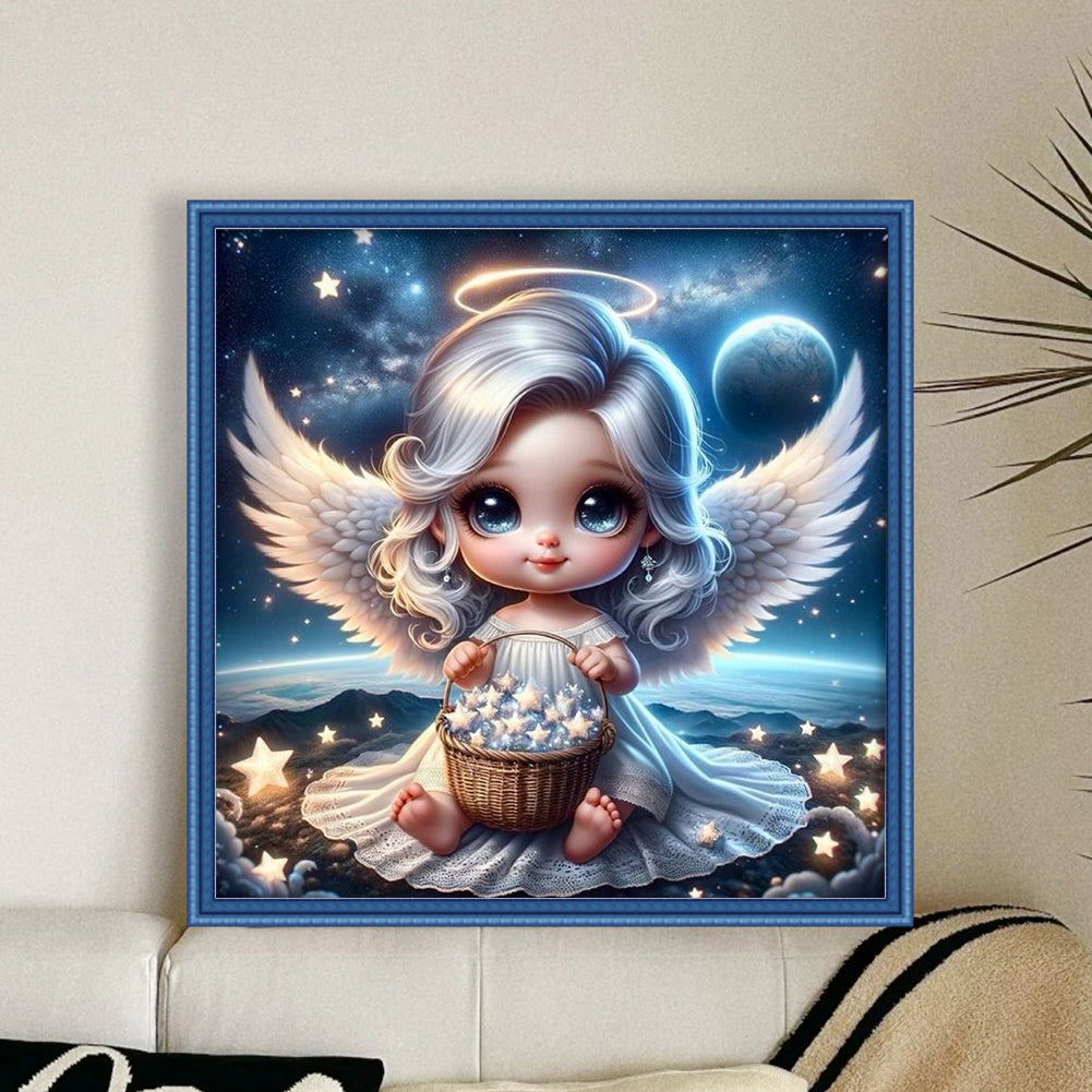Angel Girl - Full 11CT Stamped Cross Stitch 45x45CM - Yishu
