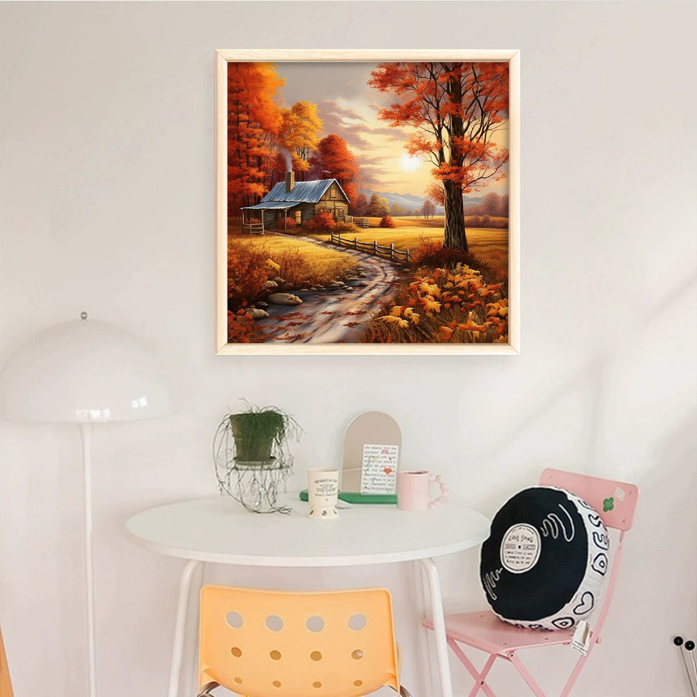 Autumn Cabin - Full 11CT Counted Cross Stitch 50x50CM - Yishu