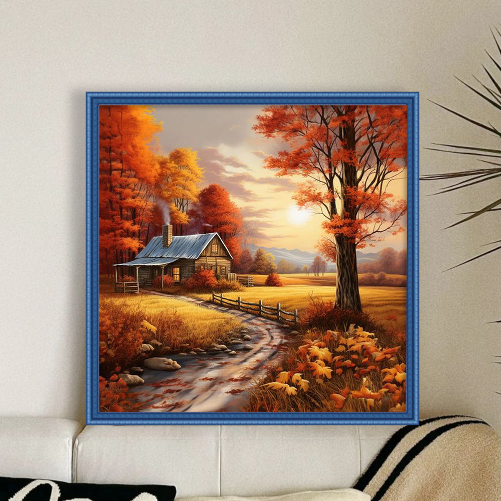 Autumn Cabin - Full 11CT Counted Cross Stitch 50x50CM - Yishu