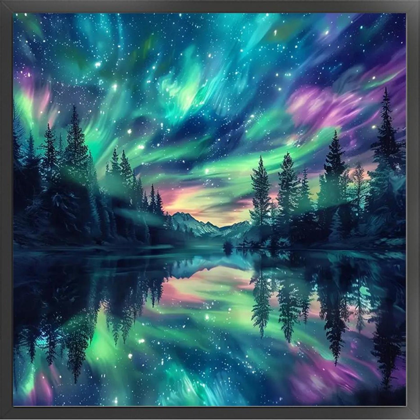 Aurora Scenery - Full 11CT Counted Cross Stitch 50x50CM - Yishu