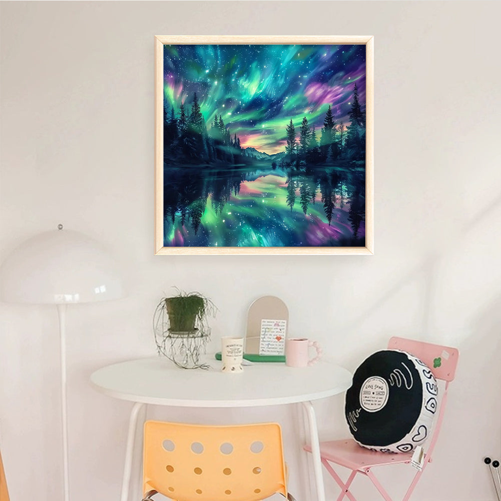Aurora Scenery - Full 11CT Counted Cross Stitch 50x50CM - Yishu