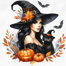 Load image into Gallery viewer, Halloween Witch 40*40CM Full Round Drill Diamond Painting Drill Diamond Painting
