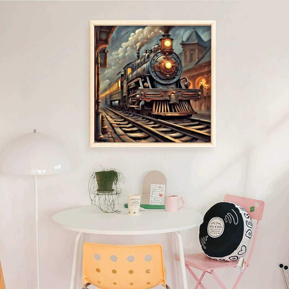 Train - Full 11CT Stamped Cross Stitch 50x50CM - Yishu
