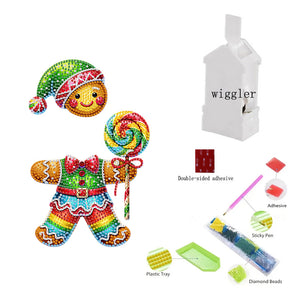 Acrylic Shaking Head Gingerbread Man Diamond Painting Desktop Ornaments for Home