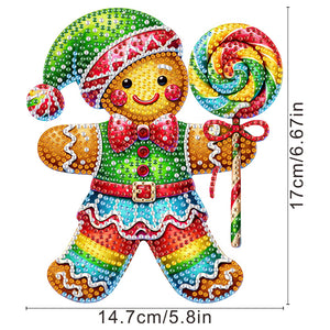 Acrylic Shaking Head Gingerbread Man Diamond Painting Desktop Ornaments for Home