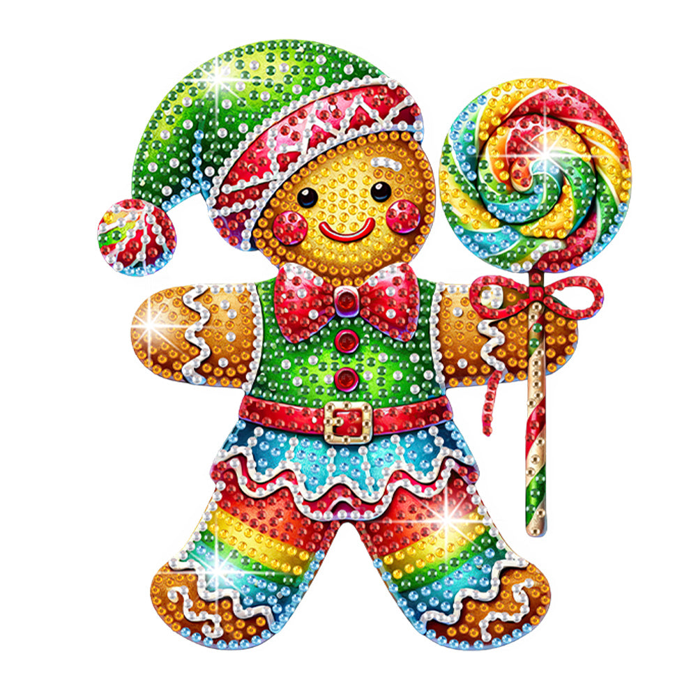 Acrylic Shaking Head Gingerbread Man Diamond Painting Desktop Ornaments for Home