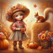 Load image into Gallery viewer, Autumn Girl 40*40CM Full Round Drill Diamond Painting Drill Diamond Painting
