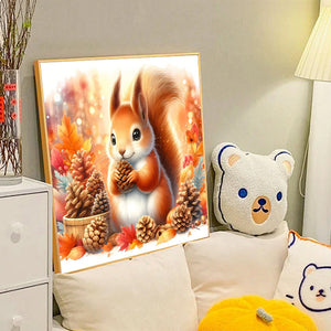 Autumn Squirrel 40*40CM Full Round Drill Diamond Painting Drill Diamond Painting