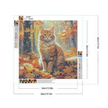 Load image into Gallery viewer, Autumn Cat 40*40CM Full Round Drill Diamond Painting Drill Diamond Painting
