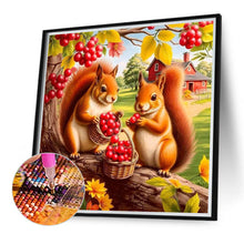 Load image into Gallery viewer, Squirrel Eating Berries In Autumn 40*40CM Full Round Drill Diamond Painting Drill Diamond Painting
