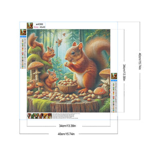 Squirrels Eating Peanuts In Autumn 40*40CM Full Round Drill Diamond Painting Drill Diamond Painting