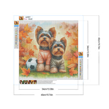 Load image into Gallery viewer, Yorkshire Terrier Dog In Autumn 40*40CM Full Round Drill Diamond Painting Drill Diamond Painting
