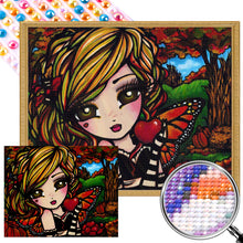 Load image into Gallery viewer, Butterfly Girl On Harvest Day 50*40CM Full AB Round Drill Diamond Painting Drill Diamond Painting
