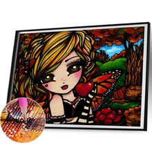 Load image into Gallery viewer, Butterfly Girl On Harvest Day 50*40CM Full AB Round Drill Diamond Painting Drill Diamond Painting
