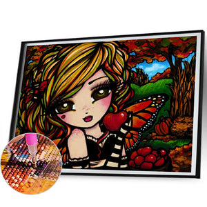 Butterfly Girl On Harvest Day 50*40CM Full AB Round Drill Diamond Painting Drill Diamond Painting