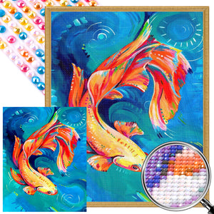 Goldfish In Water 40*50CM Full AB Round Drill Diamond Painting Drill Diamond Painting