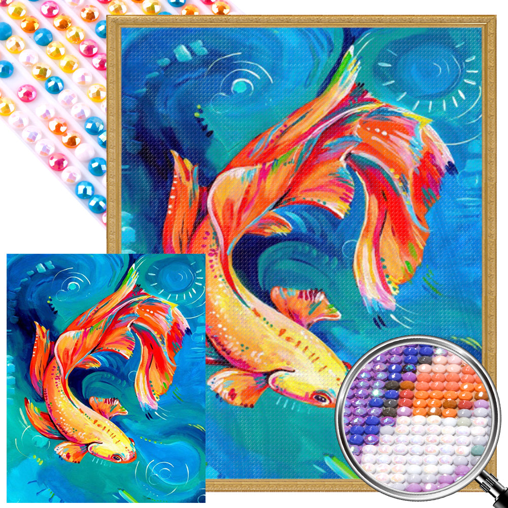 Goldfish In Water 40*50CM Full AB Round Drill Diamond Painting Drill Diamond Painting