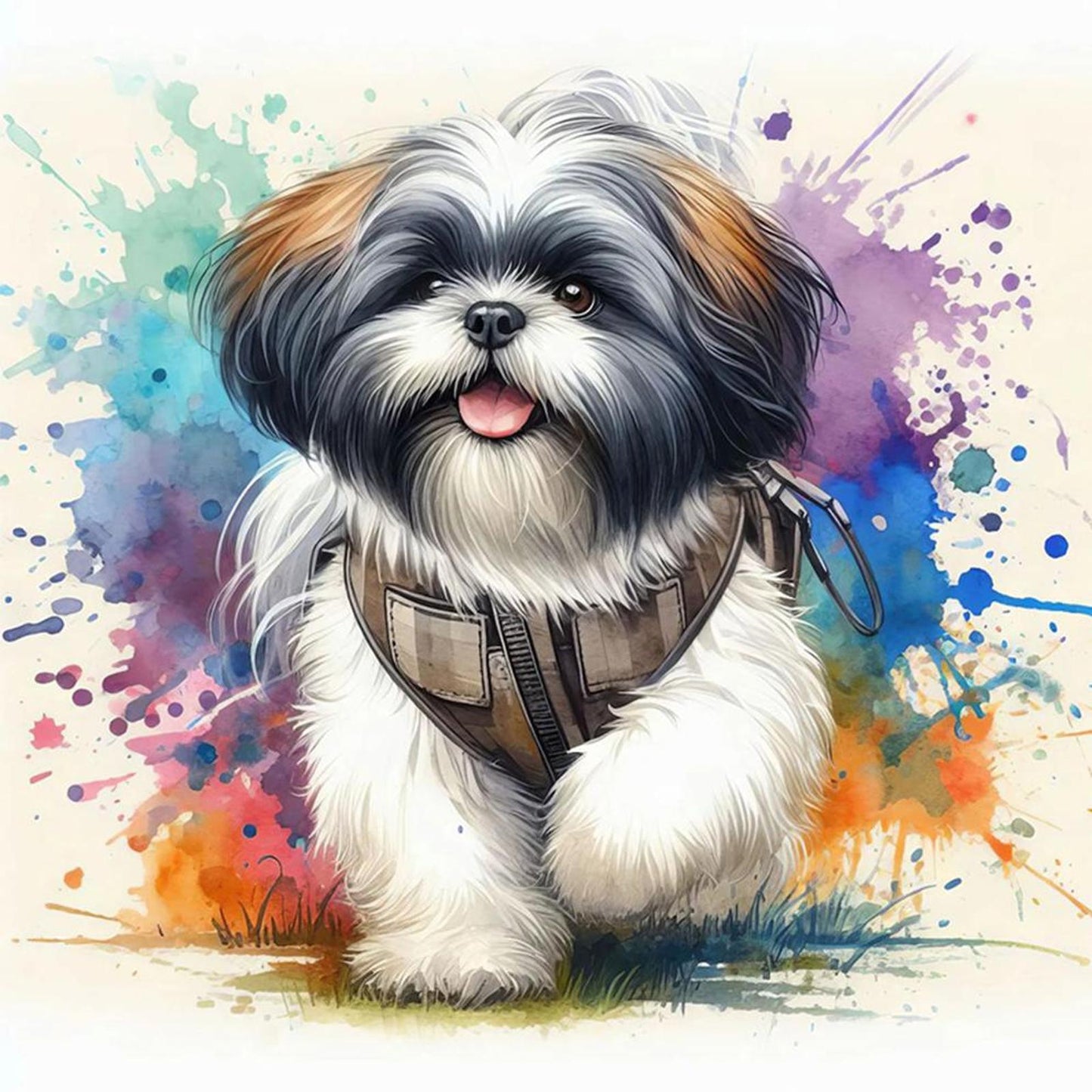 Running Dog - Full 11CT Stamped Cross Stitch 40x40CM - Yishu