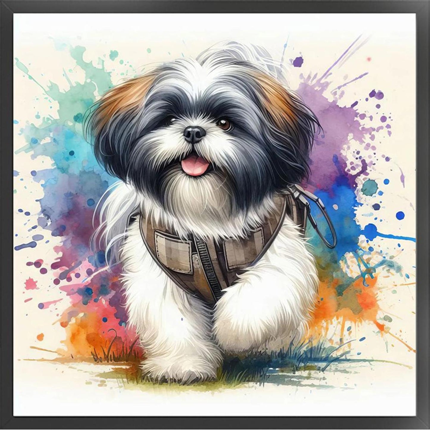 Running Dog - Full 11CT Stamped Cross Stitch 40x40CM - Yishu