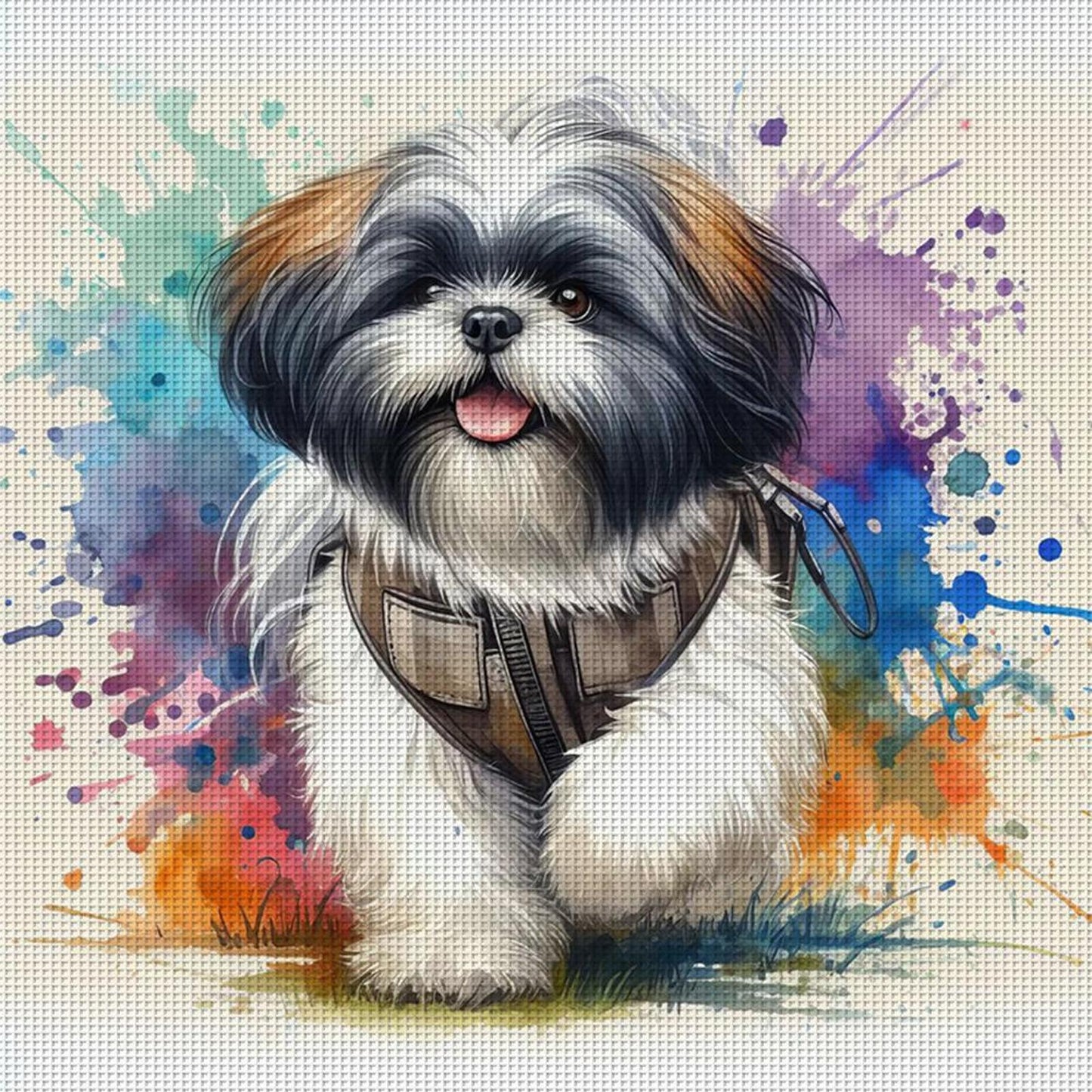 Running Dog - Full 11CT Stamped Cross Stitch 40x40CM - Yishu