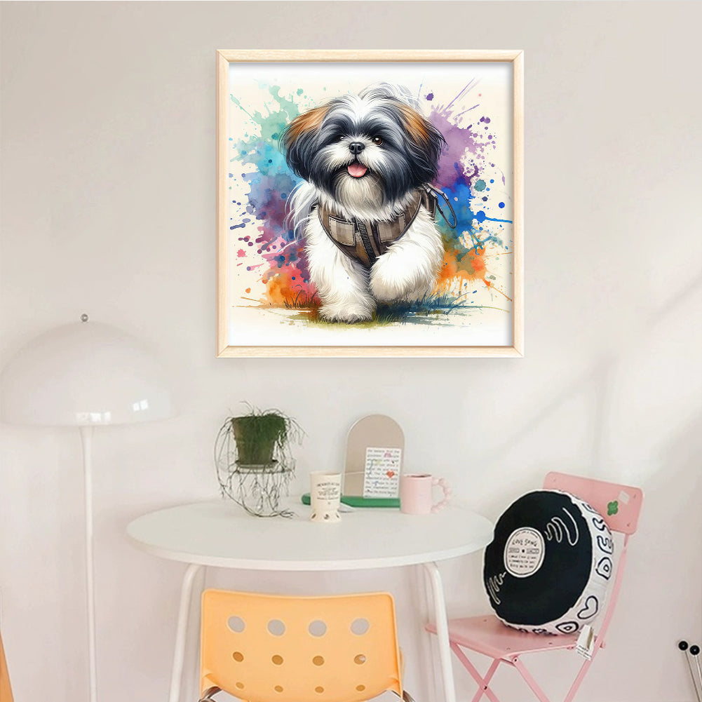 Running Dog - Full 11CT Stamped Cross Stitch 40x40CM - Yishu