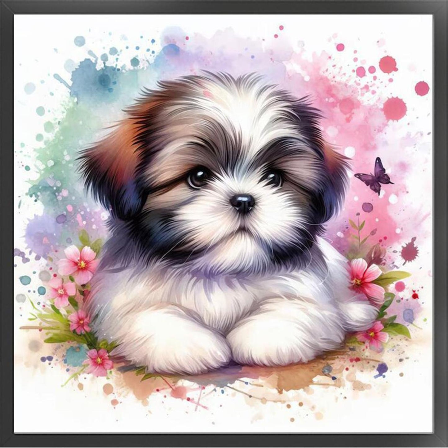 Cute Dog - Full 11CT Stamped Cross Stitch 40x40CM - Yishu