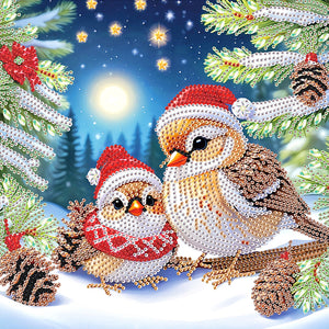 Christmas Bird 30*30CM(Canvas) Partial Special Shaped Drill Diamond Painting