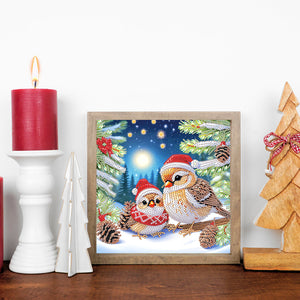 Christmas Bird 30*30CM(Canvas) Partial Special Shaped Drill Diamond Painting