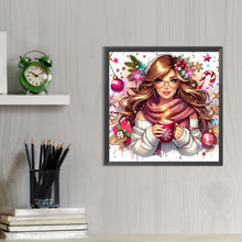 Load image into Gallery viewer, Christmas Girl 40*40CM Full AB Round Drill Diamond Painting Drill Diamond Painting
