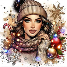 Load image into Gallery viewer, Christmas Girl 40*40CM(Canvas) Full Round Drill Diamond Painting
