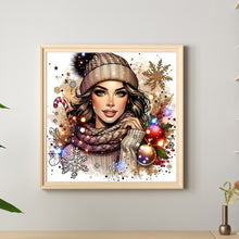 Load image into Gallery viewer, Christmas Girl 40*40CM(Canvas) Full Round Drill Diamond Painting
