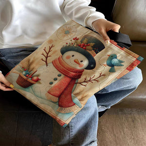 Yishu - Snowman And Birds - 40*40CM 11CT Stamped Cross Stitch