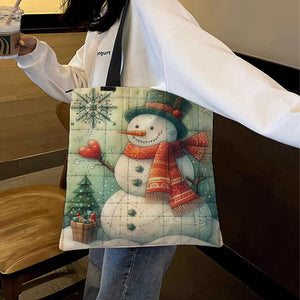 Yishu - Snowman And Christmas Tree - 40*40CM 11CT Stamped Cross Stitch