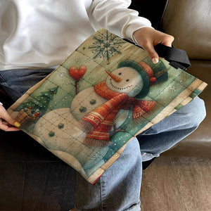Yishu - Snowman And Christmas Tree - 40*40CM 11CT Stamped Cross Stitch