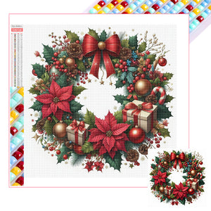 Christmas Wreath 30*30CM Full Square Drill Diamond Painting Drill Diamond Painting