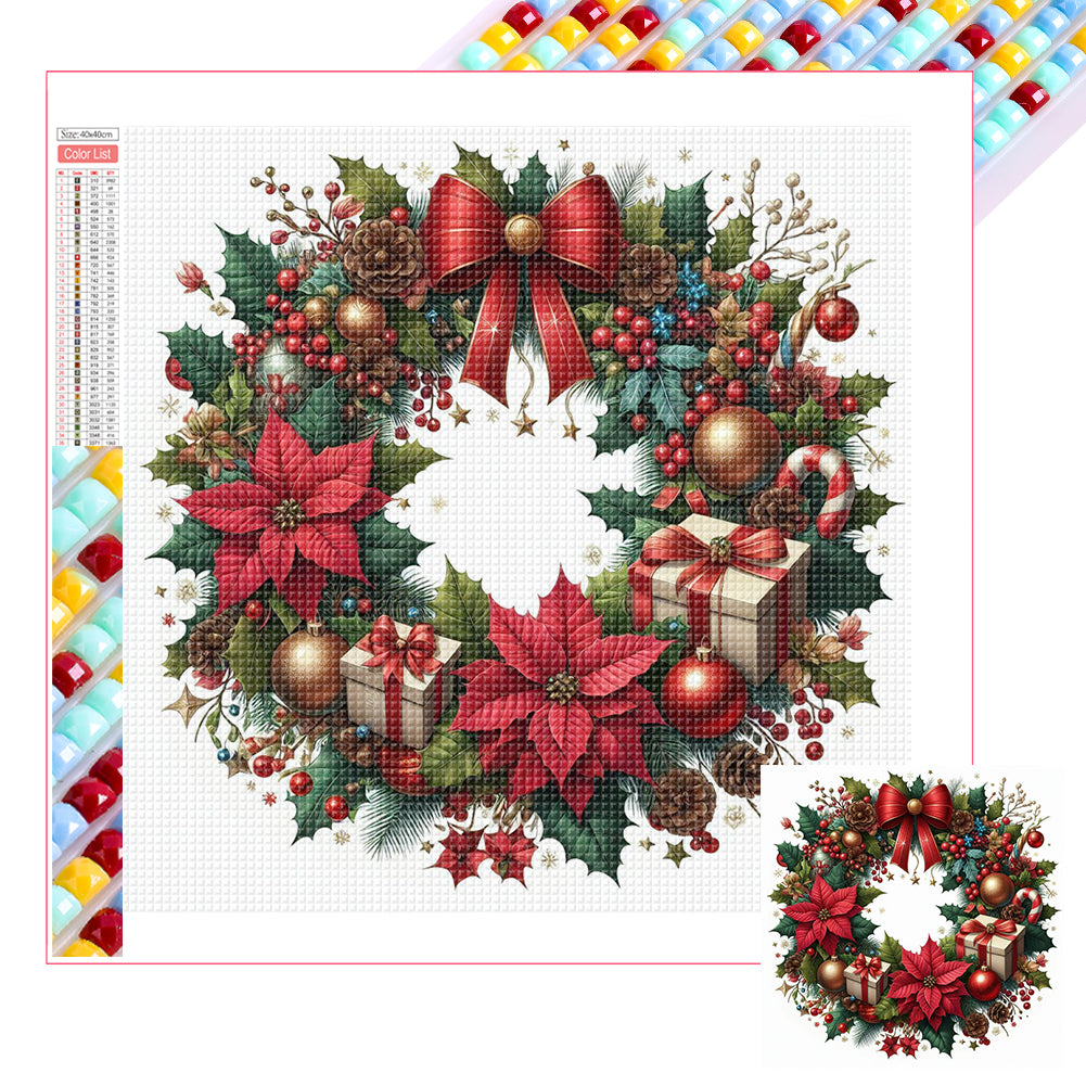 Christmas Wreath 30*30CM Full Square Drill Diamond Painting Drill Diamond Painting