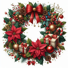 Load image into Gallery viewer, Christmas Wreath 30*30CM Full Square Drill Diamond Painting Drill Diamond Painting
