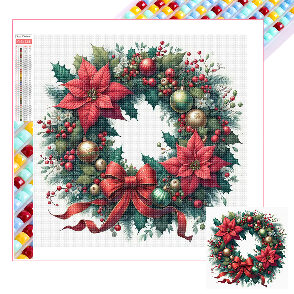 Christmas Wreath 30*30CM Full Square Drill Diamond Painting Drill Diamond Painting