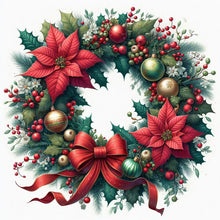 Load image into Gallery viewer, Christmas Wreath 30*30CM Full Square Drill Diamond Painting Drill Diamond Painting
