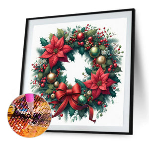 Christmas Wreath 30*30CM Full Square Drill Diamond Painting Drill Diamond Painting