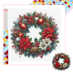 Christmas Wreath 30*30CM Full Square Drill Diamond Painting Drill Diamond Painting