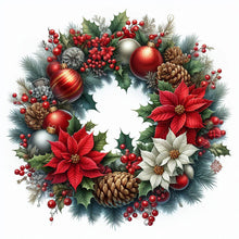 Load image into Gallery viewer, Christmas Wreath 30*30CM Full Square Drill Diamond Painting Drill Diamond Painting
