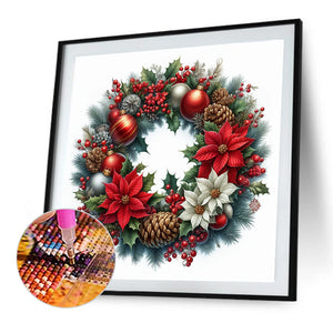 Christmas Wreath 30*30CM Full Square Drill Diamond Painting Drill Diamond Painting