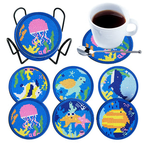 Underwater World - 10cm Coaster Embroidery
