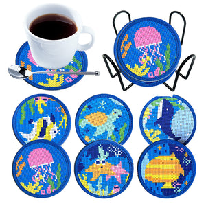 Underwater World - 10cm Coaster Embroidery